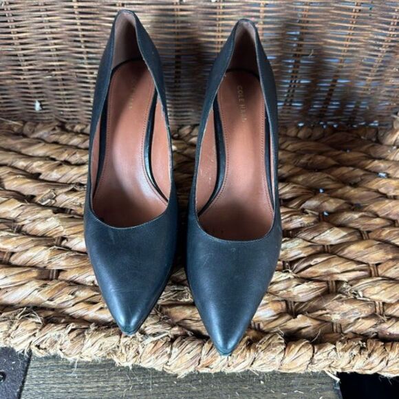 Cole Haan Sz 10 Women's Black Pointed Toe Stiletto High Heels - Picture 5 of 8